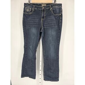 Earl Jean Women's Blue Skinny Blended Fiber Designed Pocket Jeans Size 12
